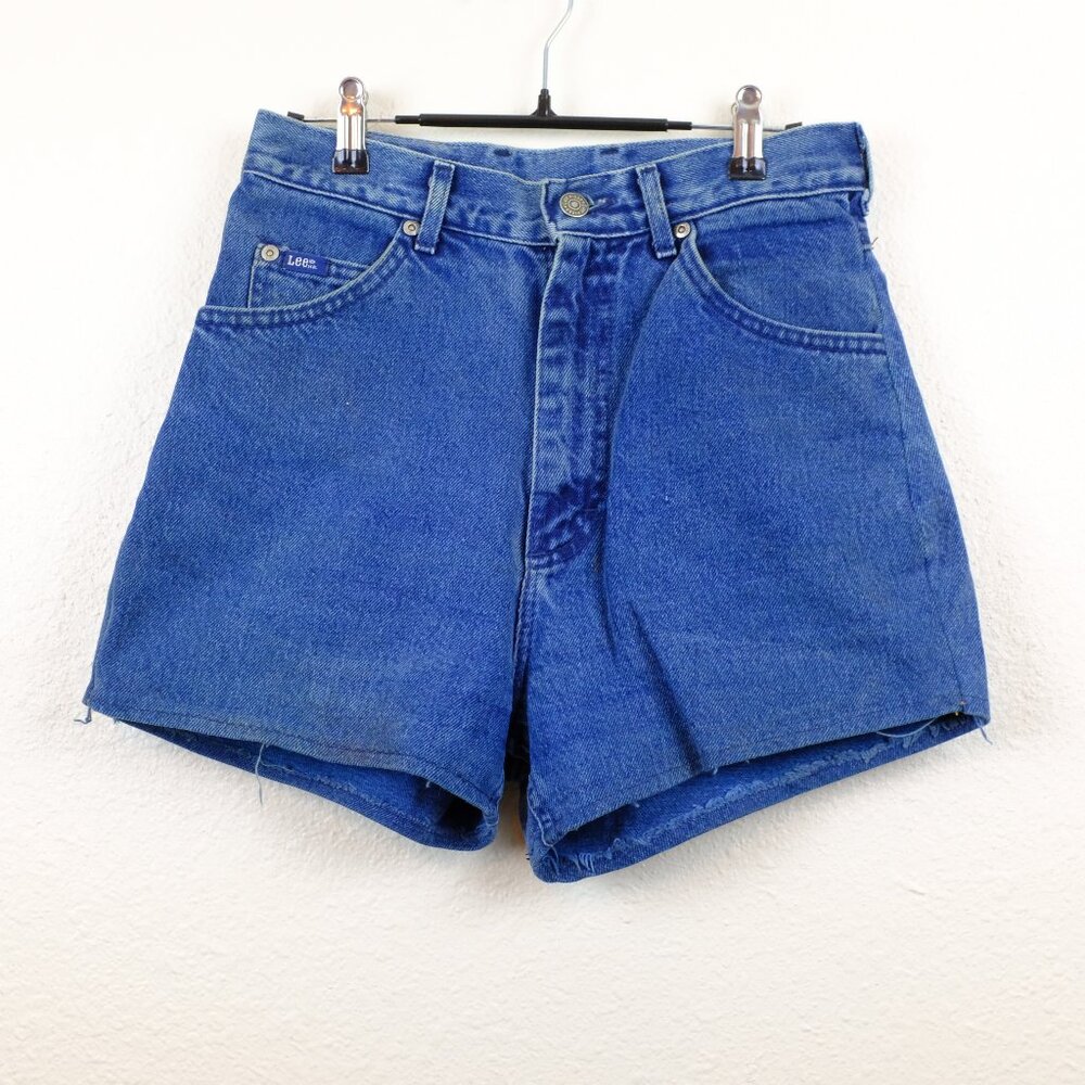 Vintage lee high waist washed denim jean shorts 26